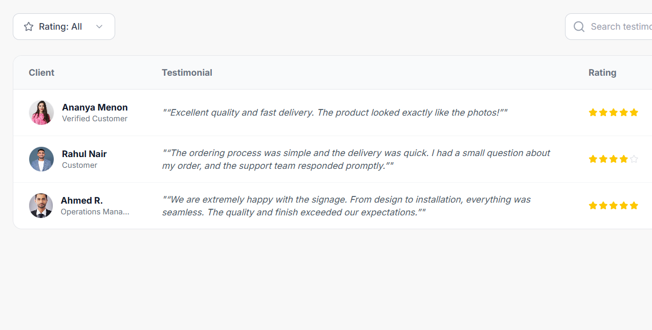 Build trust with testimonials